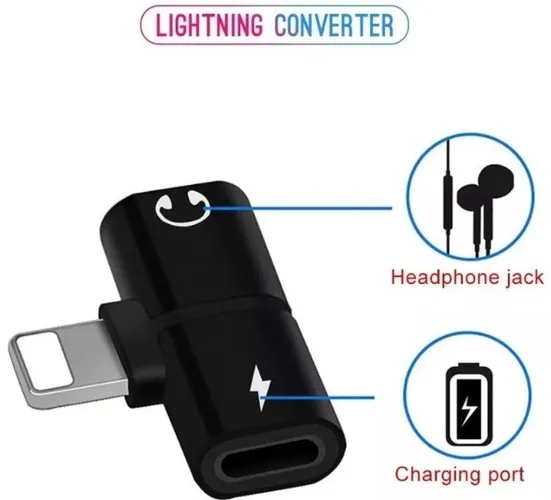 COD-CP394 Adaptador Áudio iPhone Fone + Carga Lightning  Arduino Automação Robotica