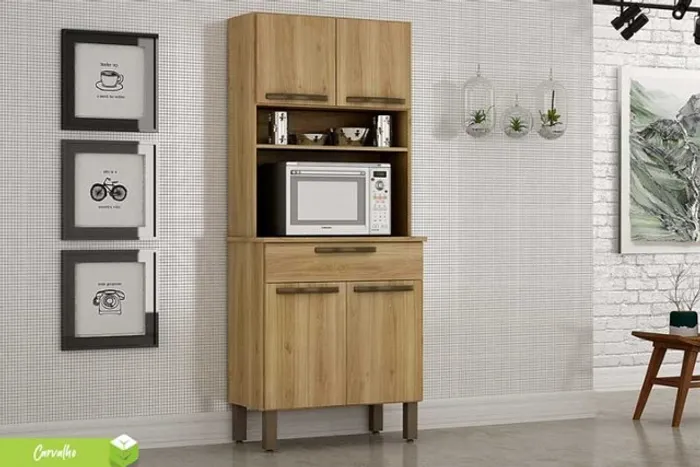 Cozinha Turim 4P1G Carvalho Até 12x - Frete Grátis