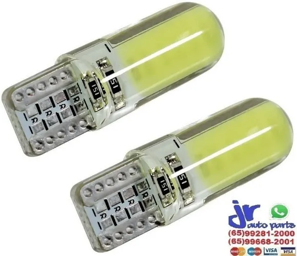 Led Pingão T10 Silicone 12 LEDs 6000K Branca Meia Luz 12V