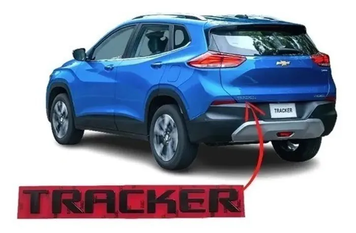 Emblema Letreiro Preto Tampa Porta Mala Tracker 2021 2022