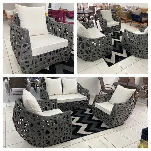 Conjunto  sofá samy , fibra estonada, alumínio  com pintura eletrostática 