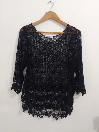 Blusa saída de praia de renda 