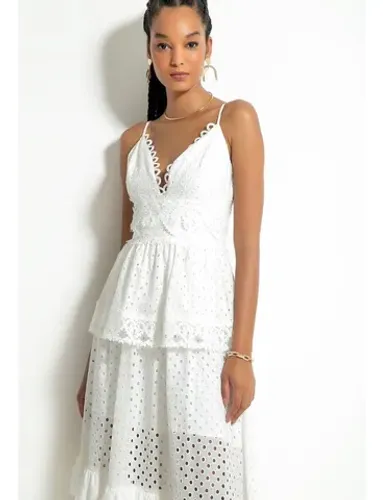 VESTIDO LONGO LOUISE OFF-WHITE