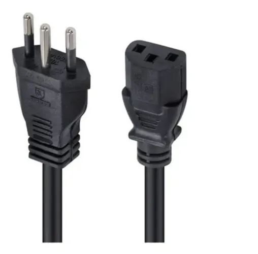 Cabo de Extensão Elétrica com Plugue Europeu e Tomada Padrão Brasileira