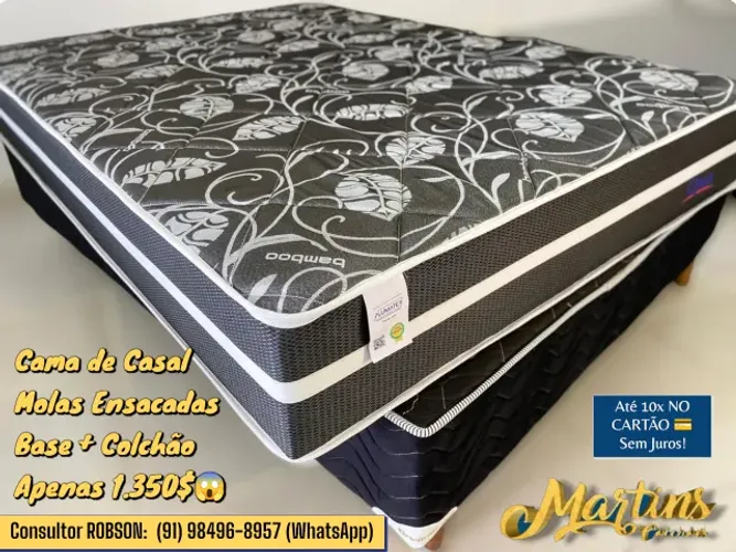 CAMA DE CASAL DE MOLAS ENSACADAS