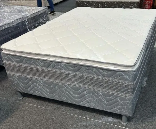 Cama Box Casal bon 08cm de espuma com pilow top tecido em malha fria