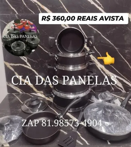 PANELAS ANTIADERENTE COM TAMPA DE VIDRO