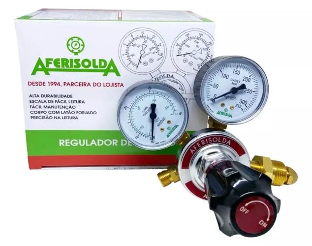 Regulador Pressão Argônio/Mistura Aferisolda RI-30 Ar Bronze