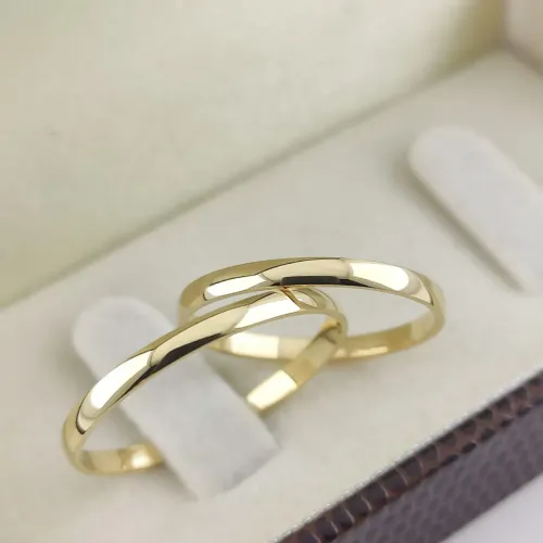 Par de Aliança de Ouro 18m 2mm