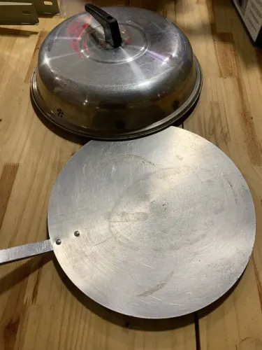 kit pizza churrasqueira pá de pizza alumínio pedra refratária redonda 37cm abafador