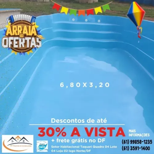 Piscina de 6,60x3,20m Oferta. Direto da fábrica