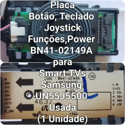 Botão Power para TVs Samsung UN55J5500 Usado