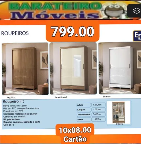 Guarda roupa solteiro entrega e monta na hora