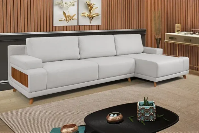 Sofá com Chaise Direita Prime 2,64m Novo Varios modelos