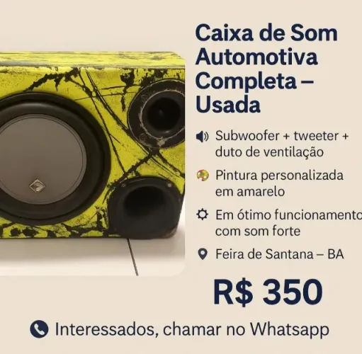 Vendo caixa de som automotiva completa com módulo 