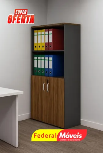 Armário de Escritório 2 Portas Alto 1,59x0,80x0,42 - Ótima organização!