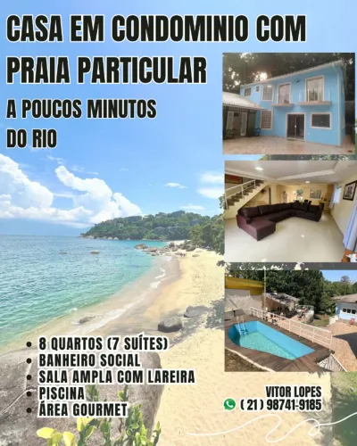 VITOR LOPES Vende 2 Casas - 8 quartos em condomínio fechado com Praia particular