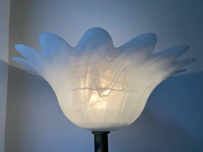 Luminária de murano Branco Floral - Design Elegante