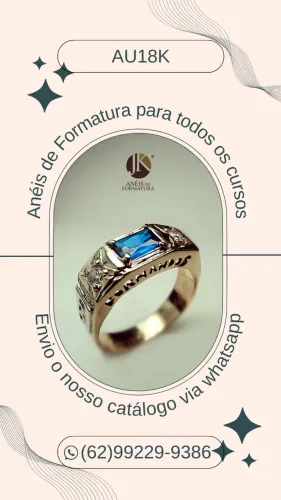 Anéis de Formatura masculino em Ouro 18k