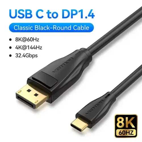 Cabo Vention Tipo C para 8K Displayport 1.4 