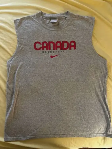 camiseta nike canadá basquete cinza sem mangas tamanho g