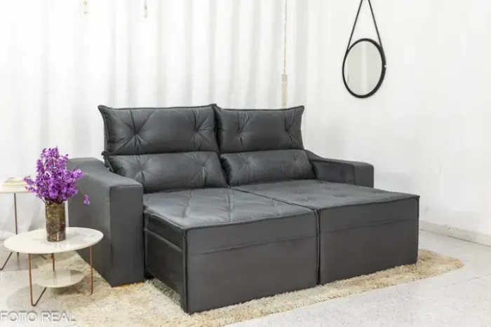 Sofá Retrátil e Reclinável Moscou 2.00m Veludo Molas Bonnel