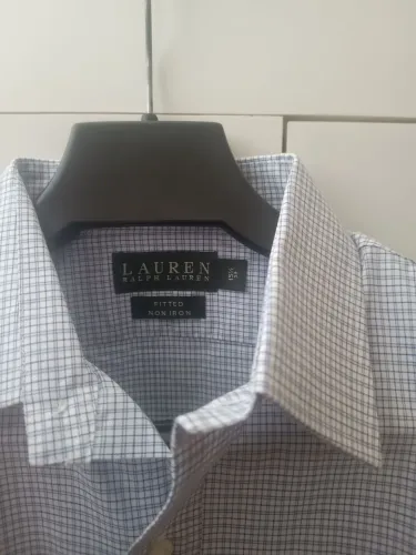 Camisa Social Ralph Lauren Xadrez Azul e Branco
