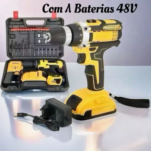 KIT ACESSÓRIOS MALETA COM FURADEIRA- PARAFUSADEIRA COM 2 BATERIAS 48 V- 