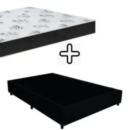 Base Box Casal + Colchão D45 18cm - Conforto e Suporte Firme