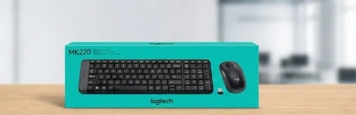 Kit Teclado e Mouse Sem Fio Logitech MK220 - LACRADO - Compacto