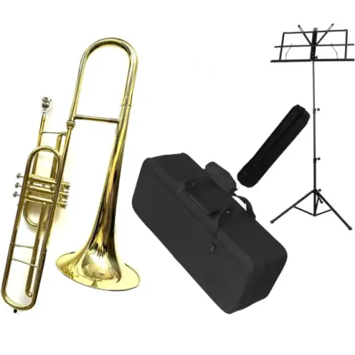 Trombone Curto Sib Schieffer NOVO + Estante Partitura - 10X Cartão - Envio todo Brasil
