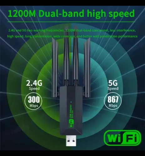 Adaptador USB Wi-Fi Dual Band 5ghz