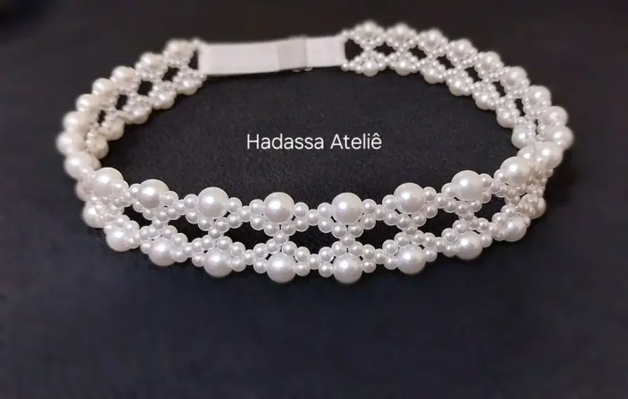 Headband de pérolas para Noivas - artesanal