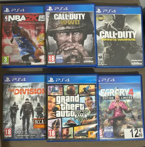 6 jogos do PS4 seminovos, em perfeito estado