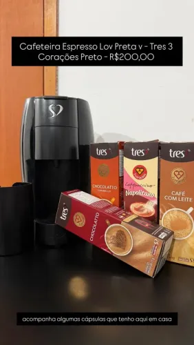 Cafeteira Espresso Lov Preta v - Tres 3 Corações Preto