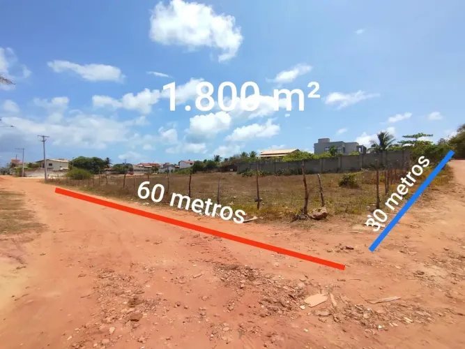 Terreno Tamanho 60 X 30 com 1.800m² Na Praia De Barra de Tabatinga