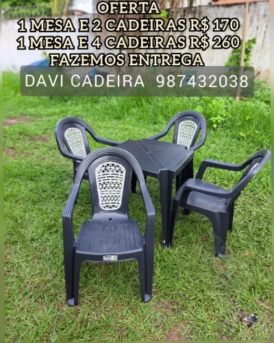 MESA MAIS CADEIRA DE PLASTICO DO JEITO QUE VOCE P PRECISA
