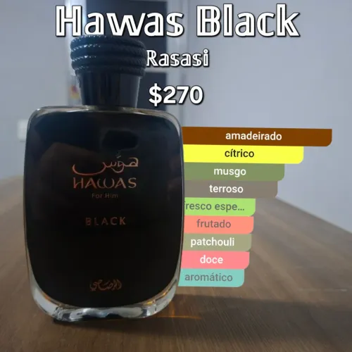 Perfume árabe masculino Hawas Black