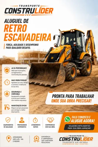 Aluguel de Retroescavadeira | Terraplanagem, Escavação e Limpeza