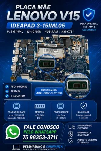 PLACA MÃE LENOVO V15 IDEAPAD 3-15IML05 DDR4