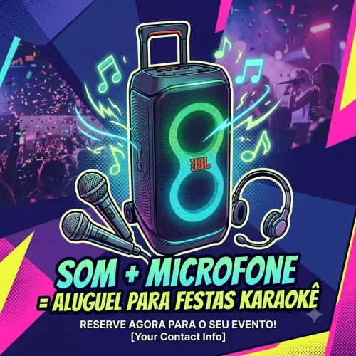Aluguel de som + microfone 