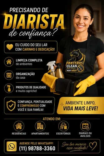 DIARISTA PROFISSIONAL CUIDANDO DO SEU LAR COM EXCELÊNCIA 