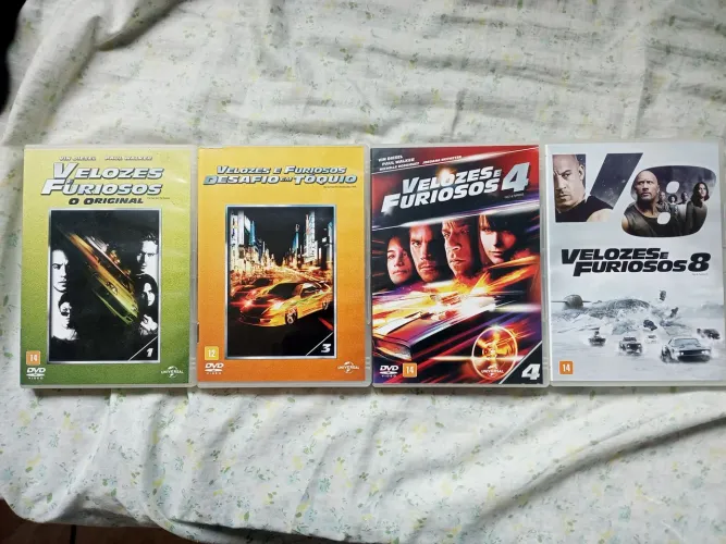 DVDs de Velozes e Furiosos 1, 3, 4 e 8, Filmes Originais