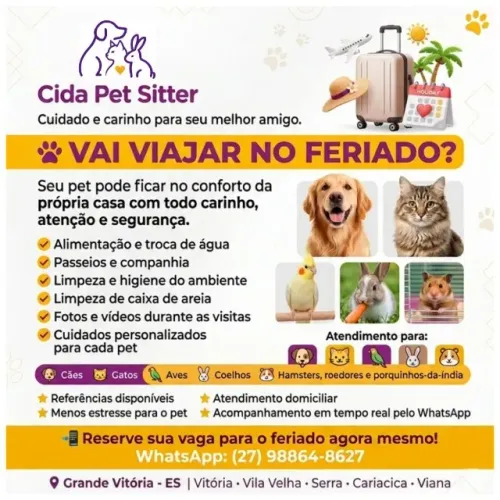 PET SITTER GRANDE VITÓRIA | CUIDADORA DE PETS A DOMICÍLIO