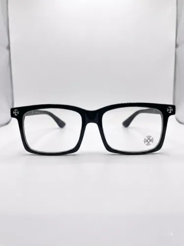 Óculos Chrome Hearts Retangular preto com filtro de luz azul