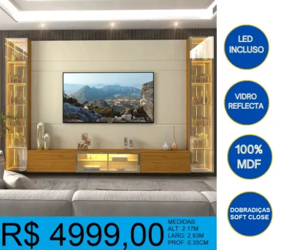 Home com 2 cristaleiras - luxo - Entrega e montagem GRATIS