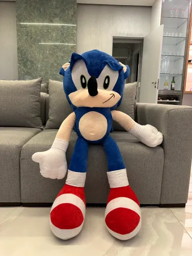 Sonic Gigante 1,25m Novo Antialérgico Pelúcia Premium
