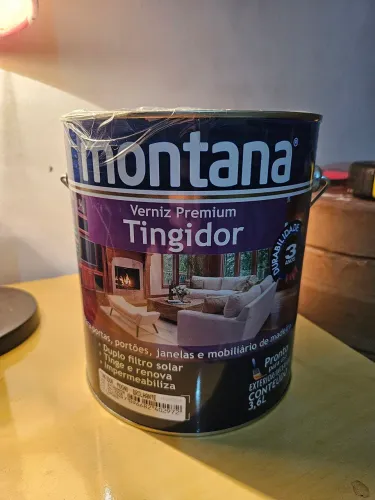 Verniz Premium Tingidor Montana 3,6L - Mogno Brilhante (Novo/Lacre Original)