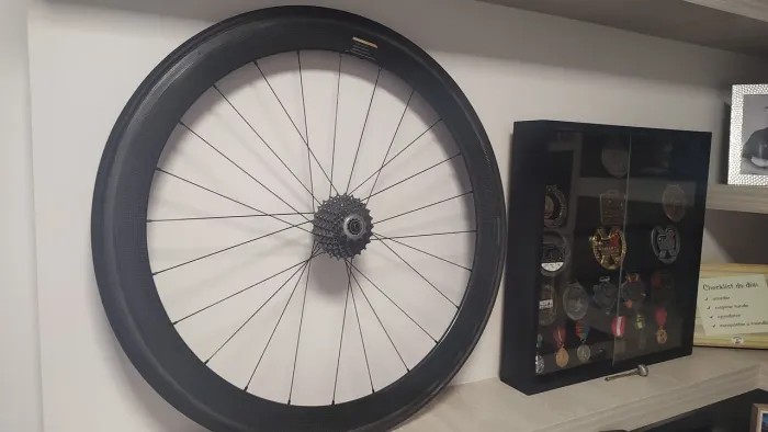 Rodas carbono 700 com K7 e pneus tubeless