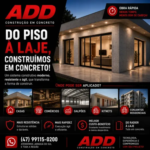 DO PISO À LAJE, CONSTRUÍMOS EM CONCRETO!